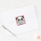 Sticker Carré Cute Panda Merci (Enveloppe)