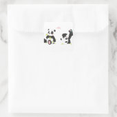 Sticker Carré Cute pandas (Sac)
