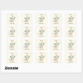 Sticker Carré Cute Pastel Dragons Anniversaire de enfant (Feuille)