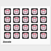 Sticker Carré Cute Pastel Goth Skull with Bow (Feuille)