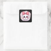 Sticker Carré Cute Pastel Goth Skull with Bow (Sac)