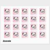 Sticker Carré Cute Peeking Ragdoll Chat (Feuille)