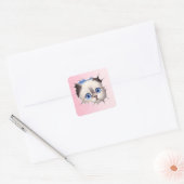 Sticker Carré Cute Peeking Ragdoll Chat (Enveloppe)