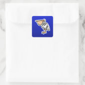 Sticker Carré Cute Pélican ; Bleu (Sac)