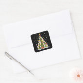 Sticker Carré Cute Penguin Christmas Tree Funny Holiday (Enveloppe)