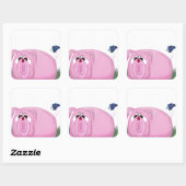 Sticker Carré Cute Piglet Chumley Et De Beaux Amis (Feuille)