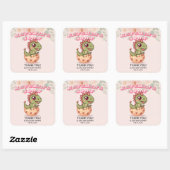 Sticker Carré Cute Pink Dino Hatching Soon (Feuille)