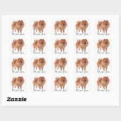 Sticker Carré Cute Poméranie Chien Chien Merci Pom Pom (Feuille)