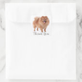 Sticker Carré Cute Poméranie Chien Chien Merci Pom Pom (Sac)