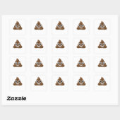 Sticker Carré Cute Poop Emoji (Feuille)