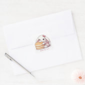 Sticker Carré Cute Rabbit & Pancake - Adorable Breakfast Sweet  (Enveloppe)