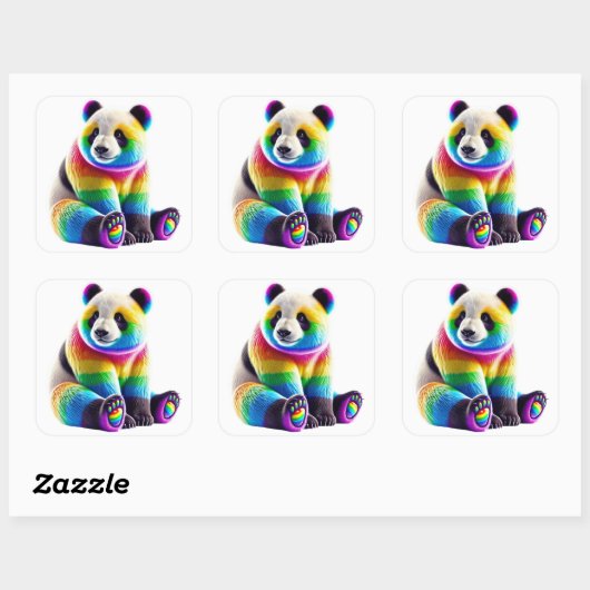 Sticker Carré Cute Rainbow (Feuille)