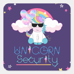 Sticker Carré Cute Rainbow Baby Unicorn Sécurité T-Shirt Napkin