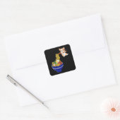 Sticker Carré Cute Ramen Corgi Chien (Enveloppe)