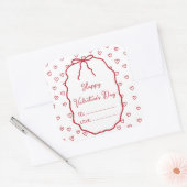 Sticker Carré Cute Red Hearts & Bow Custom Valentine's Day (Enveloppe)