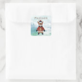 Sticker Carré Cute Reindeer en Sweat (Sac)