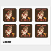 Sticker Carré Cute Retro Kitten - Balayer le fascisme (Feuille)