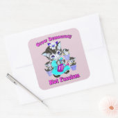 Sticker Carré Cute Rétro Kittens - Croissance Démocratie Pas Fas (Enveloppe)