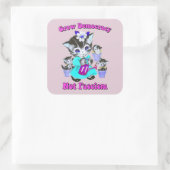 Sticker Carré Cute Rétro Kittens - Croissance Démocratie Pas Fas (Sac)