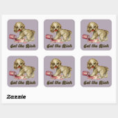 Sticker Carré Cute Retro Puppy - Mange Rich (Feuille)