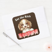 Sticker Carré Cute Retro Puppy - Mange Rich (Enveloppe)