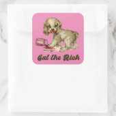 Sticker Carré Cute Retro Puppy - Mange Rich (Sac)