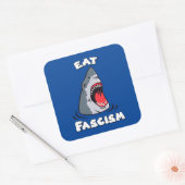 Sticker Carré Cute Retro Shark - Mange Fascisme Anti-fasciste (Enveloppe)