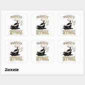 Sticker Carré Cute Retro Skunk - Fascistes Stink (Feuille)