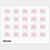 Sticker Carré Cute Rose C'est une fille Bébé Douche Faveurs (Feuille)