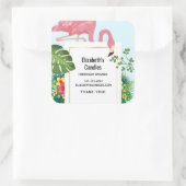 Sticker Carré Cute Rose Flamant rose Tropical Thème Entreprise (Sac)