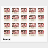 Sticker Carré Cute Rose Piglets Animal Photo Soap Business (Feuille)