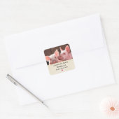 Sticker Carré Cute Rose Piglets Animal Photo Soap Business (Enveloppe)