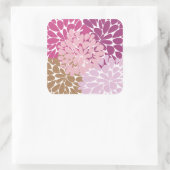 Sticker Carré Cute rose Retro Floral (Sac)