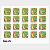 Sticker Carré Cute Safari Jungle Anniversaire (Feuille)