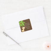 Sticker Carré Cute Safari Jungle Giraffe Anniversaire (Enveloppe)
