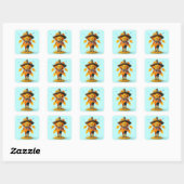 Sticker Carré Cute Scarecrow (Feuille)