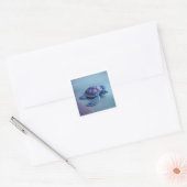 Sticker Carré Cute Sea Turtle  – Minimal Ocean Animal Art (Enveloppe)