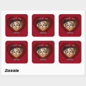 Sticker Carré Cute shih tzu love Saint Valentin (Feuille)