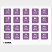 Sticker Carré Cute Sixty in scrabble est 15 60e anniversaire cad (Feuille)