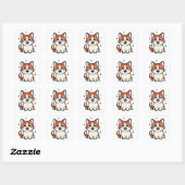 Sticker Carré Cute Smiling Cat Cartoon (Feuille)