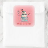 Sticker Carré Cute Snowman (Sac)