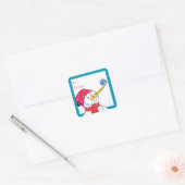 Sticker Carré Cute Snowman with Snowflake Christmas Gift  (Enveloppe)
