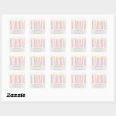 Sticker Carré Cute Soft Pastel Rose Aquarelle Bougies Adresse (Feuille)