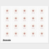 Sticker Carré Cute Sophisticated Gold & Red Snowflake Christmas  (Feuille)