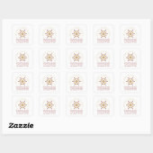 Sticker Carré Cute Sophisticated Gold & Red Snowflake Winter (Feuille)