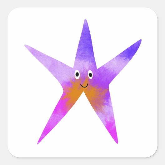 Sticker Carré Cute Starfish (Devant)