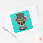 Sticker Carré Cute Steampunk Baby Koala Ours (Enveloppe)
