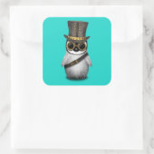 Sticker Carré Cute Steampunk Baby Penguin (Sac)