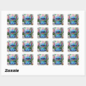 STICKER CARRÉ CUTE STITCH (Feuille)