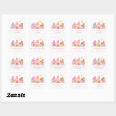 Sticker Carré Cute Sweet Celebration Candyland Anniversaire de e (Feuille)